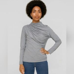 SHEIN Gray Ruched Long Sleeve Top